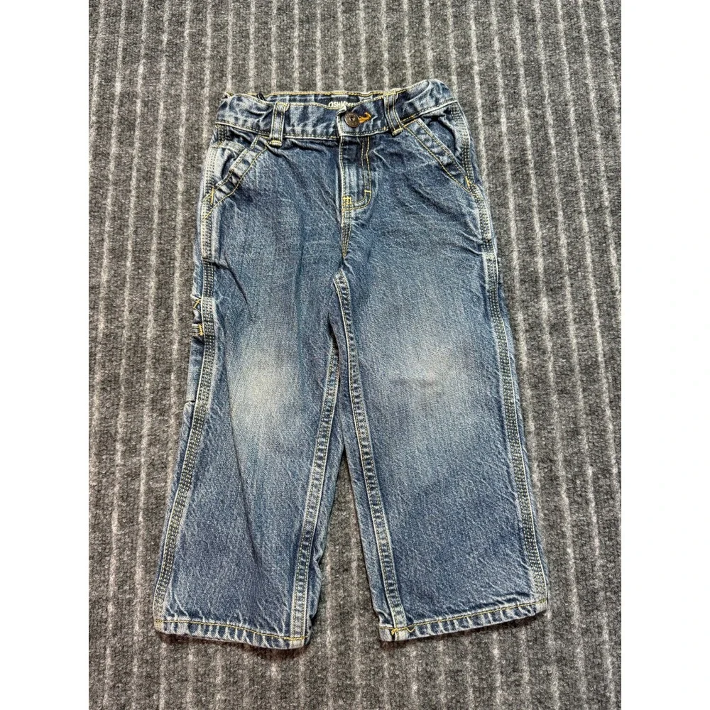 Oshkosh Boys Carpenter Jeans 3T 100% Cotton Adjustable Waist